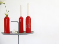 Recycling fire extinguisher candle holder/vase FIRE red