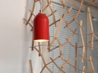 Upcycling Lampe FIRELIGHT rot